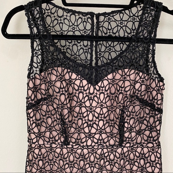 NWT Ann Taylor Nude Underlay Black Overlay Dress - Picture 3 of 5